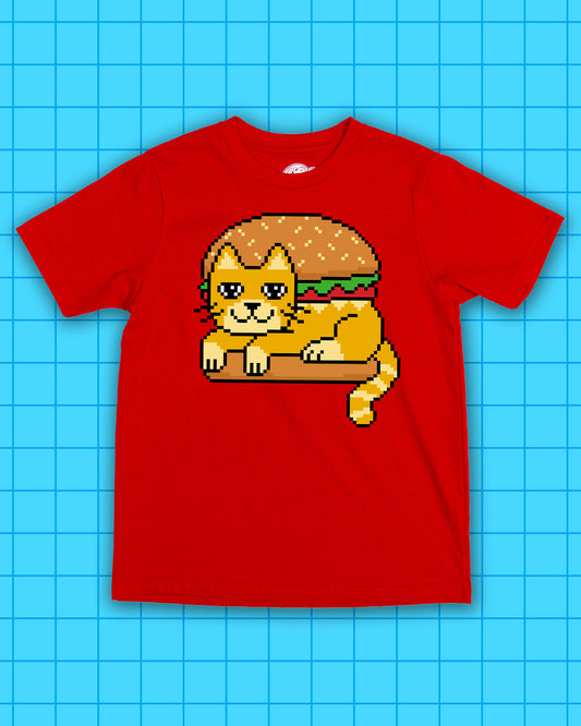 Pixel Cat Burger Tee
