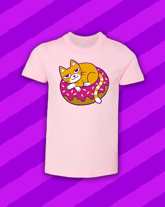 Donut Cat! Light Pink Tee